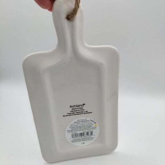 Monogram Cheese Board Initial “E”  Ceramic Checkered Plaid Floral Country Decor - Picture 6 of 6